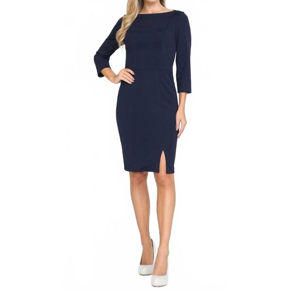 NEW ED YOUNG midi knee length dress in navy